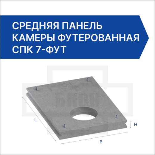 Средняя панель камеры футерованная СПК 7-фут