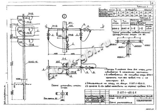 Ответвительная промежуточная опора 2ОП10-3